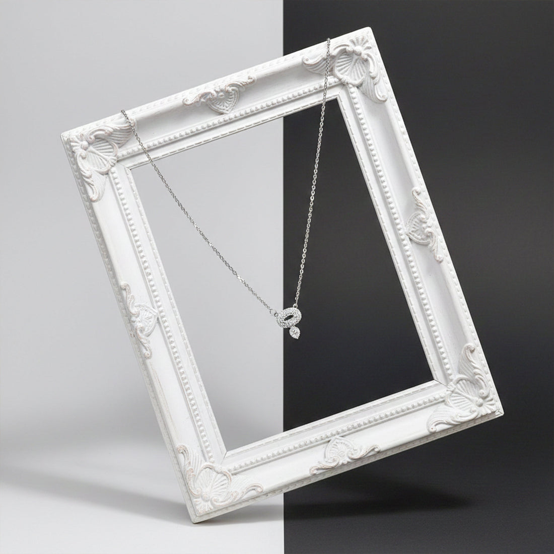 Luxury Halo Diamond Silver Necklace