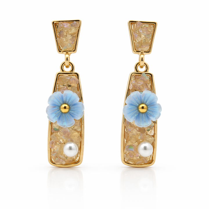 Sky Bloom Pearl Earrings