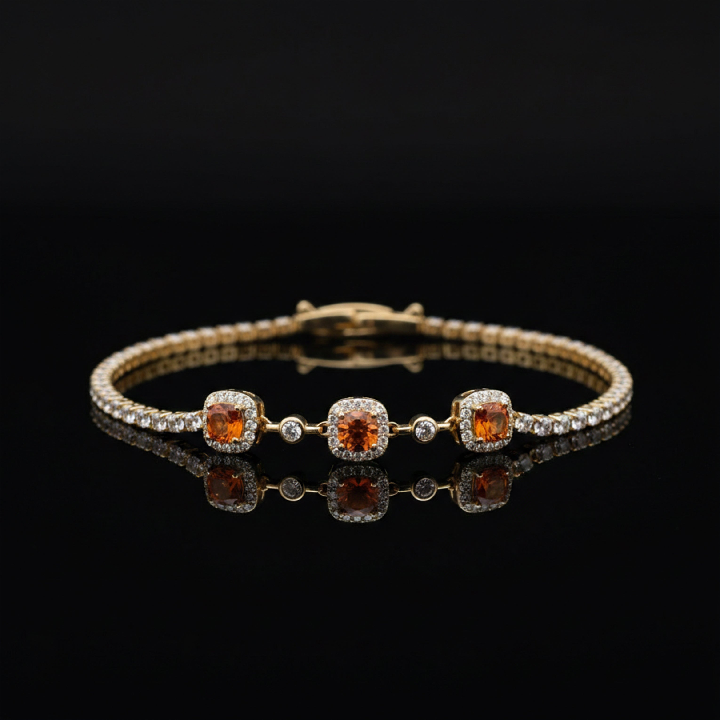 Majestic Ruby Halo Tennis Bracelet
