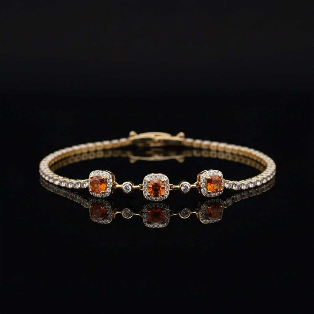 Majestic Ruby Halo Tennis Bracelet