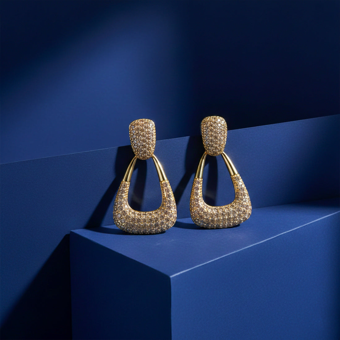 Luxe Zircon Drop Hoop Earrings