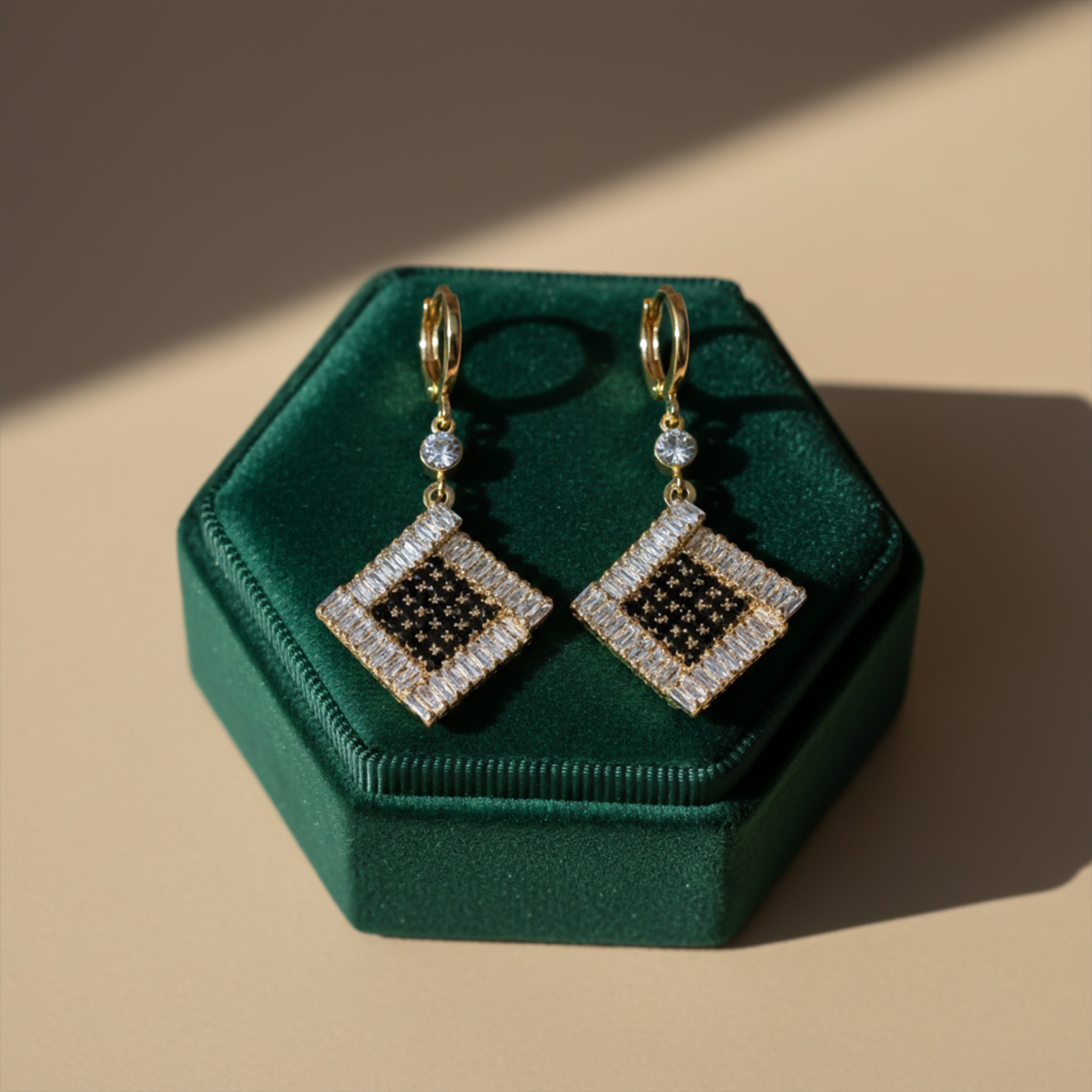Crystal Square Luxe Earrings