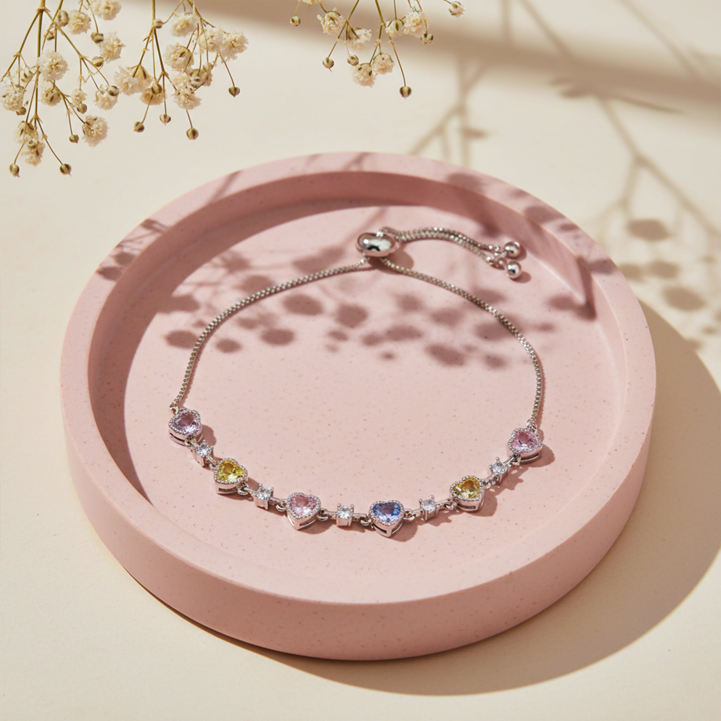 Aurielle Rainbow Heart Elegance Bracelet