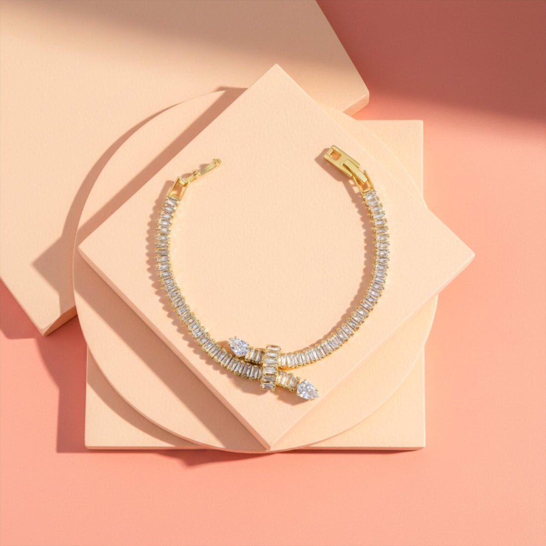 Infinity Ribbon Diamond Tennis Bracelet