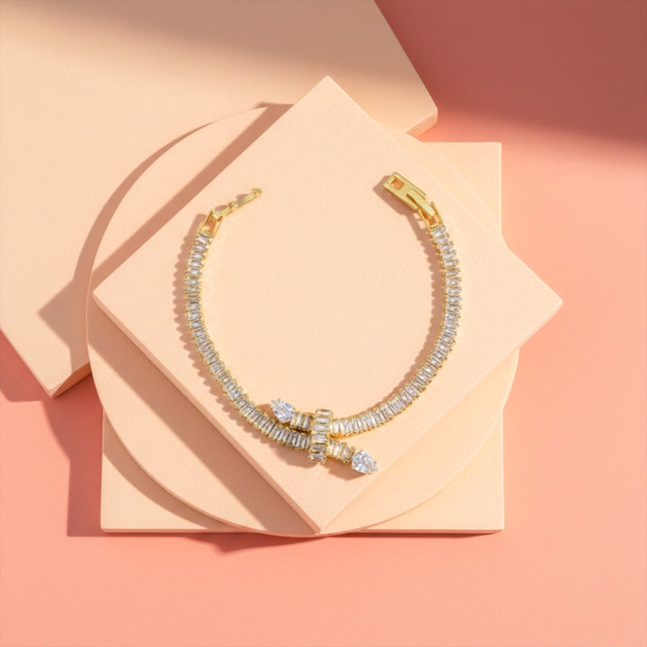 Infinity Ribbon Diamond Tennis Bracelet