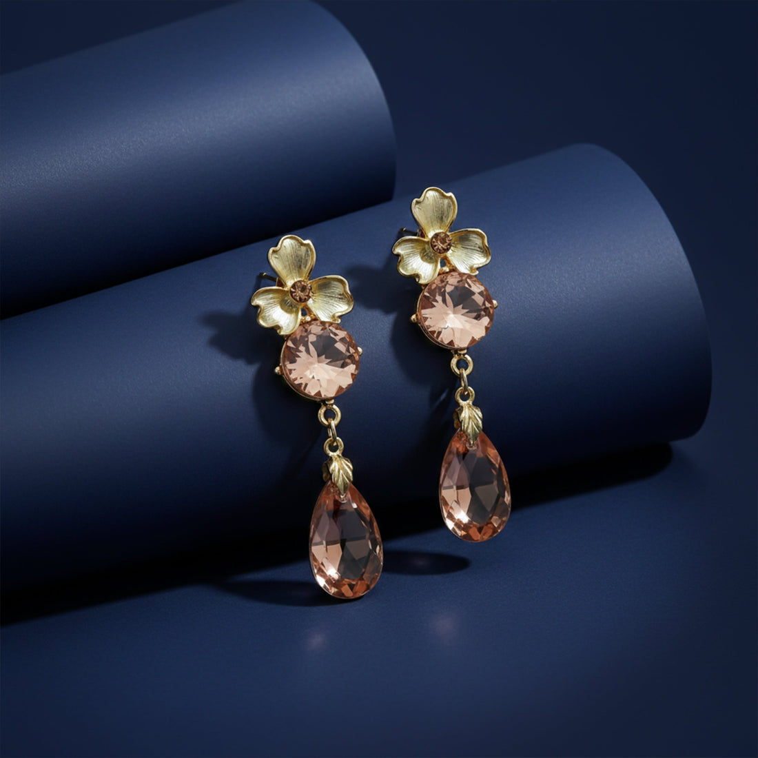Peach Glow Luxe Danglers Earrings