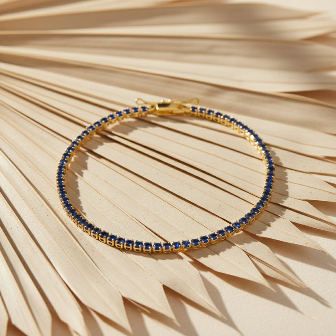 Azure Elegance Diamond Tennis Bracelet