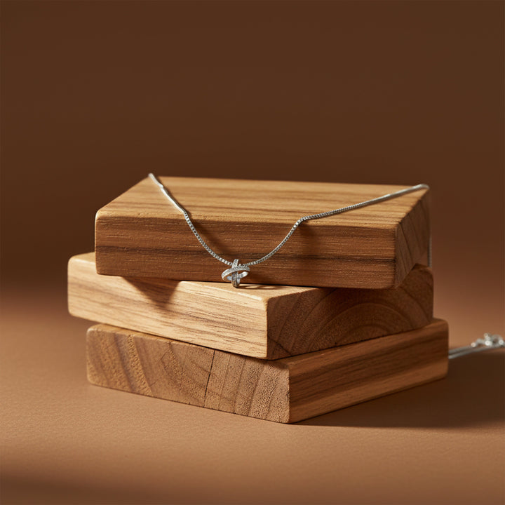Infinity Cross Diamond Silver Necklace