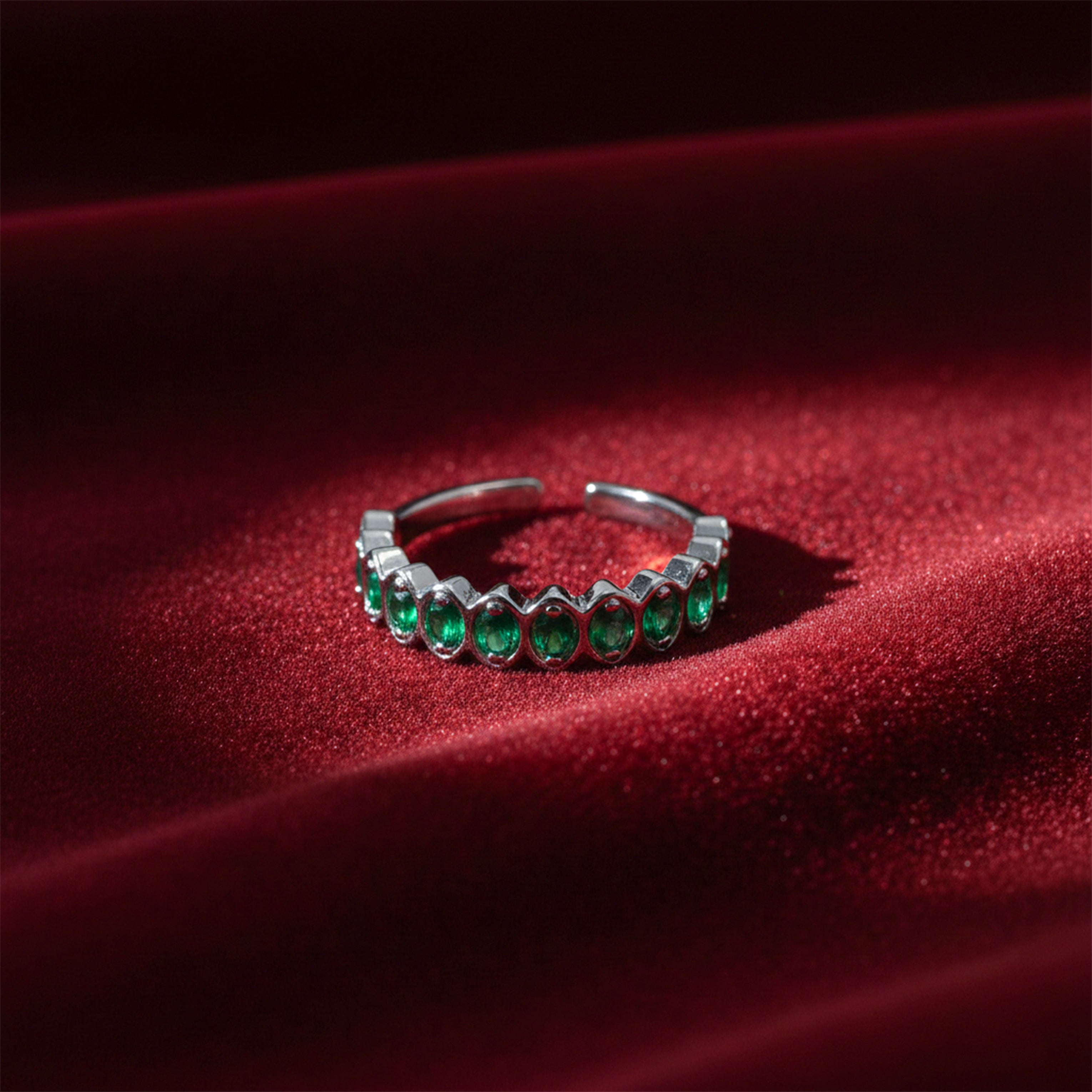 Prestige Green Stone Eternity Ring