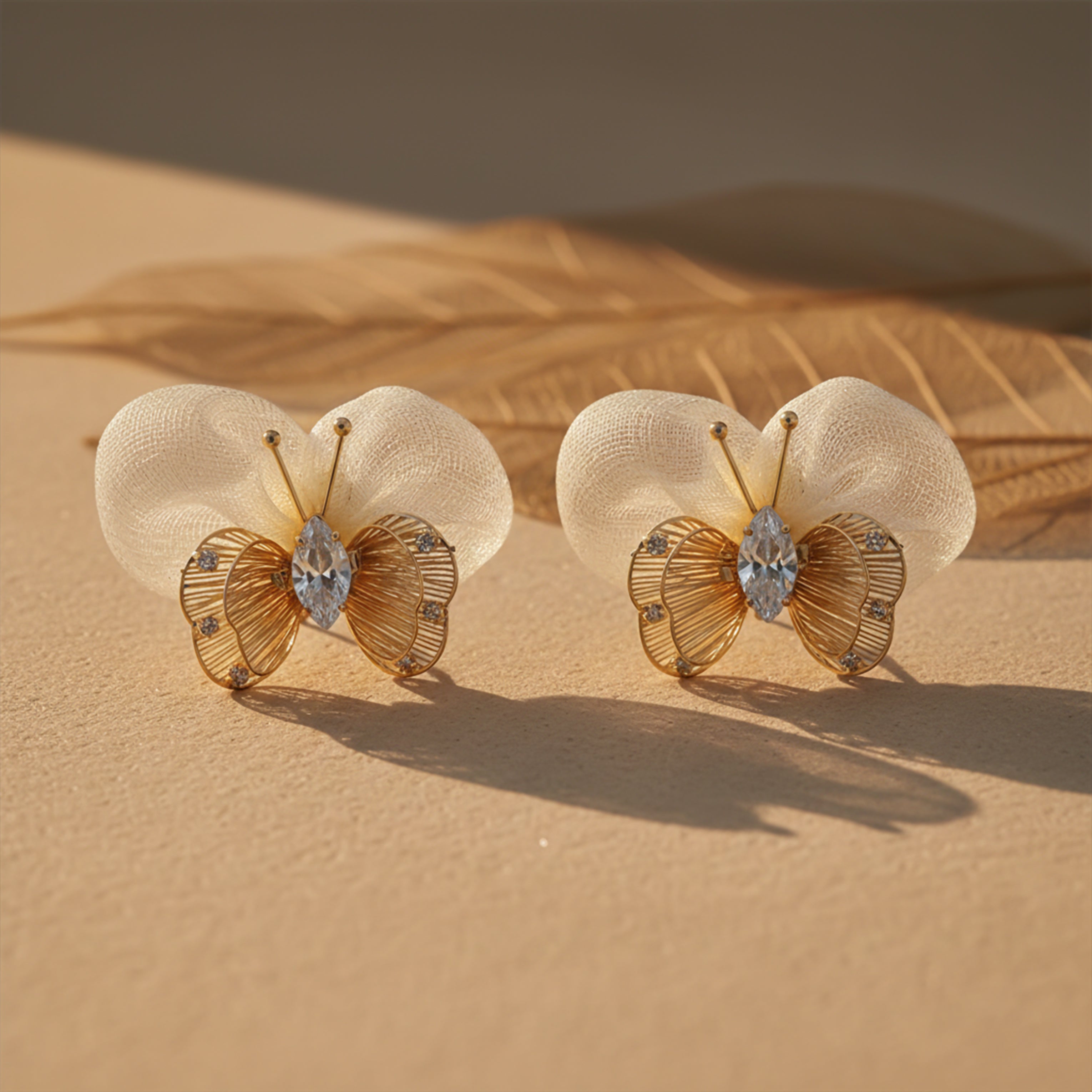Pearl Veil Butterfly Earrings