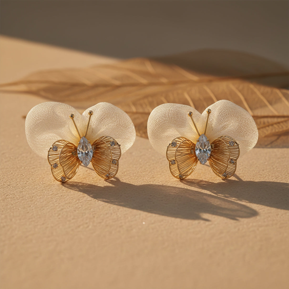 Pearl Veil Butterfly Earrings