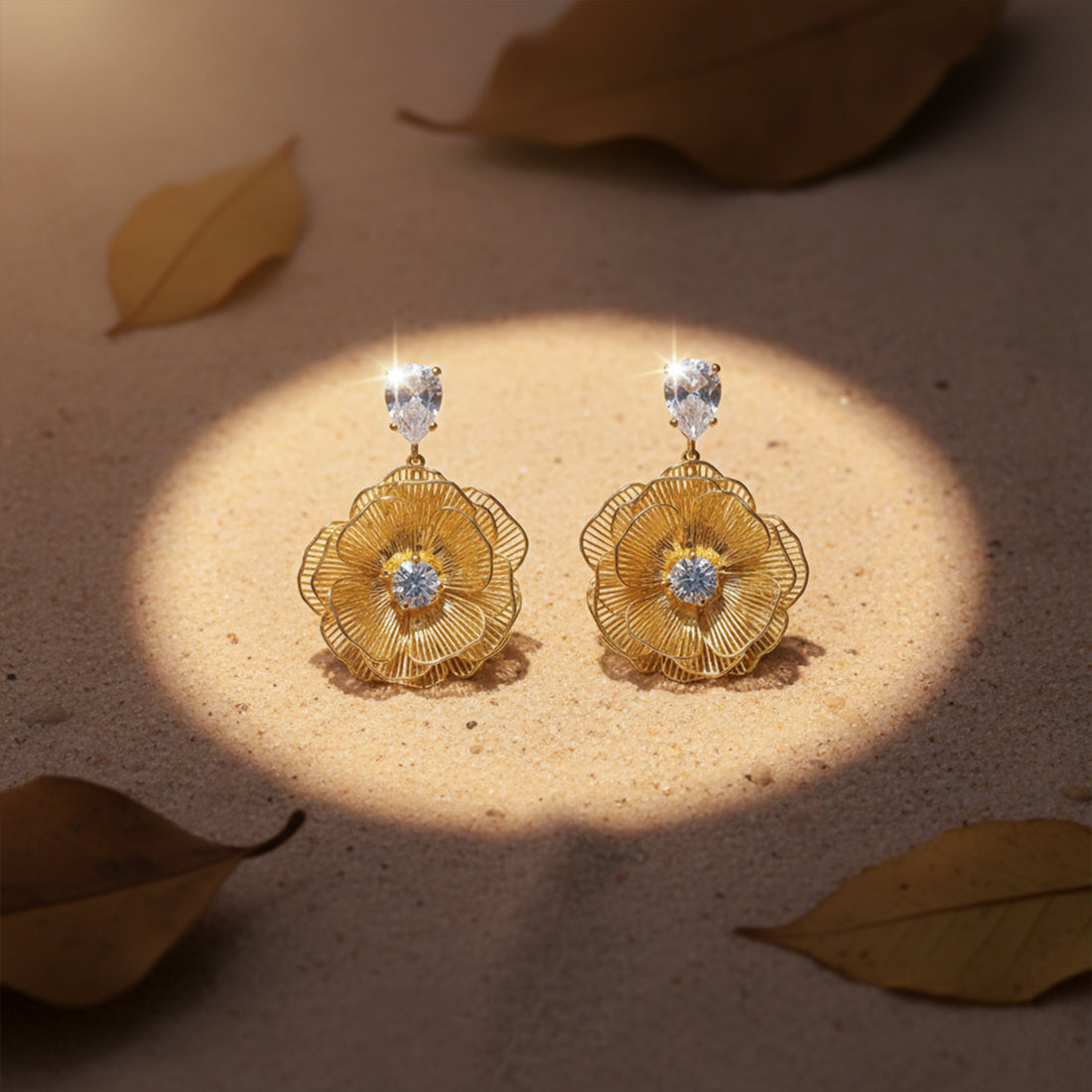 Zeenat Shahi Flower Drop Earrings