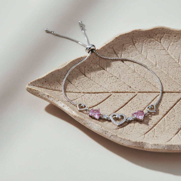 Rosé Lumière Heart Crystal Bracelet