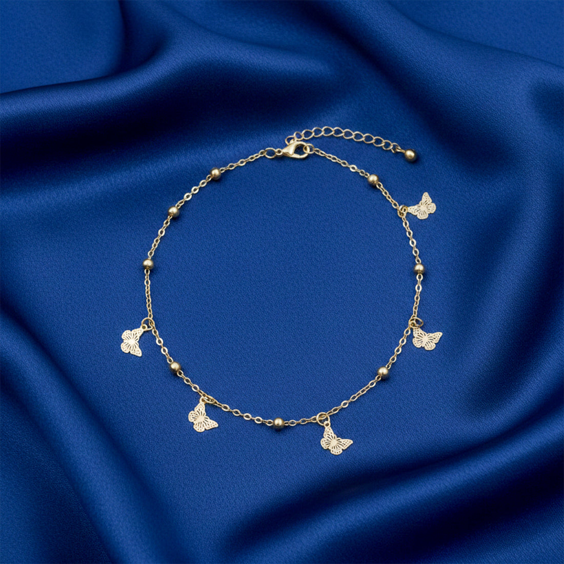 Veloura Butterfly Charm Anklet
