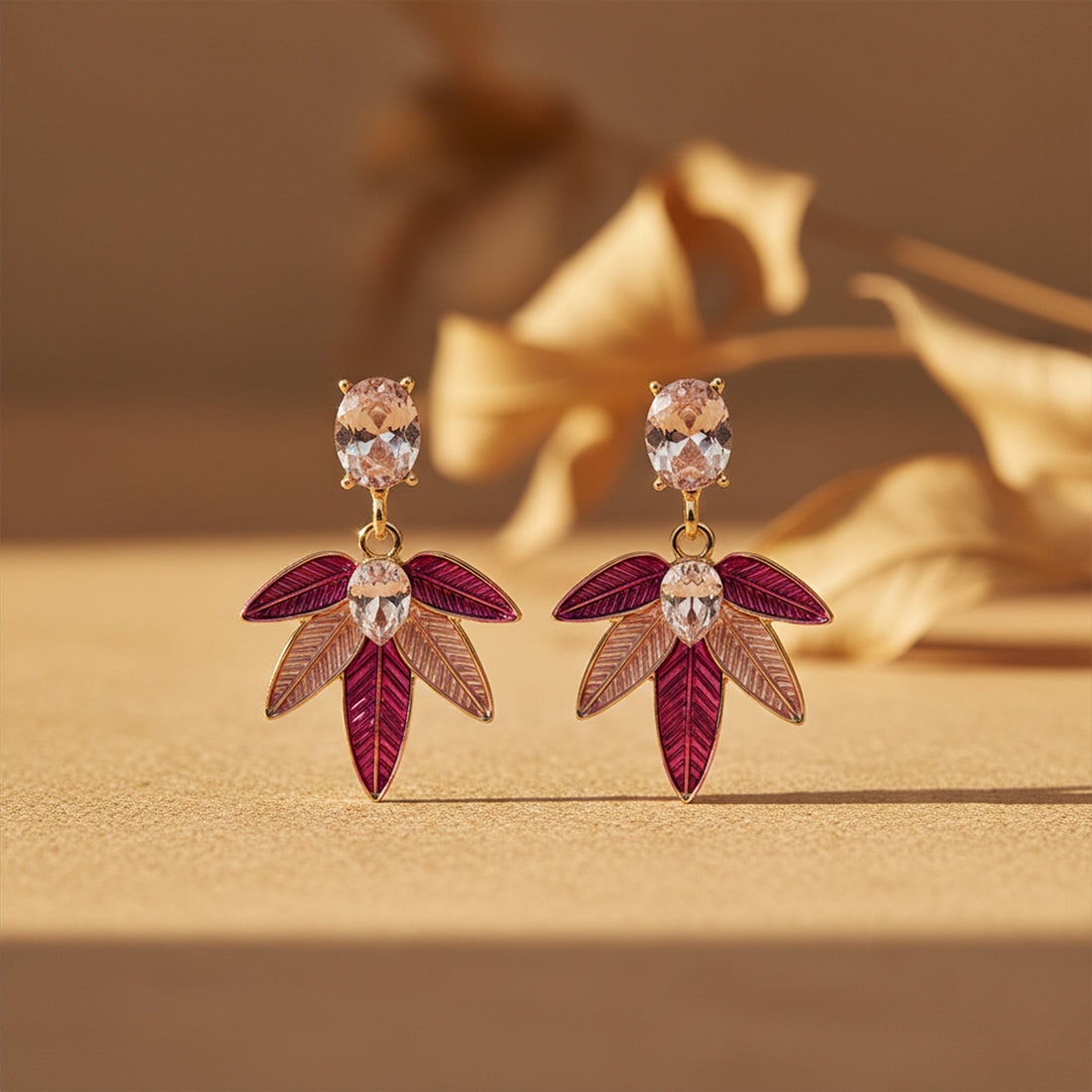 Blush Leaf Luxe Earrings