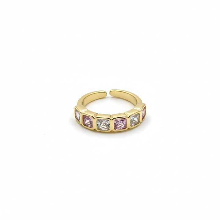 Luxe Princess Cut Eternity Gold Ring