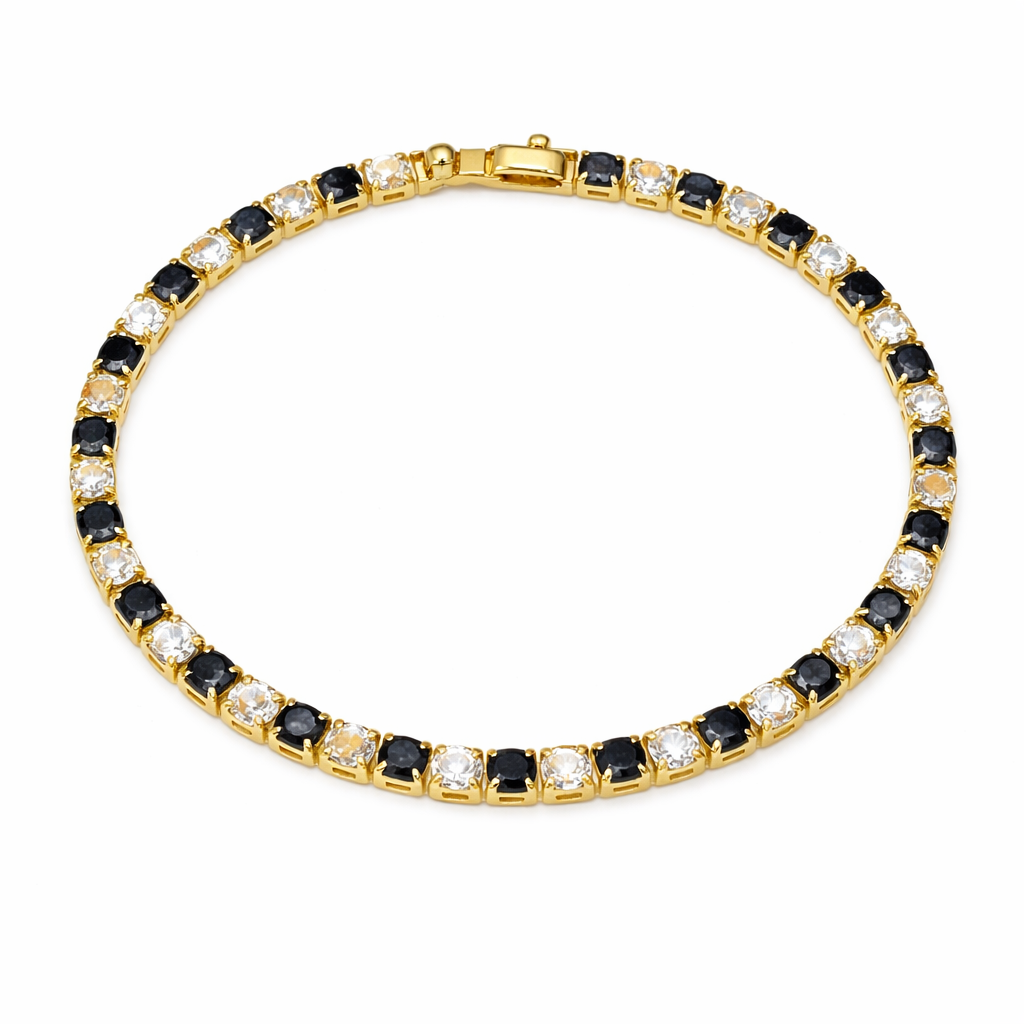 Black & Gold Imperial Tennis Bracelet