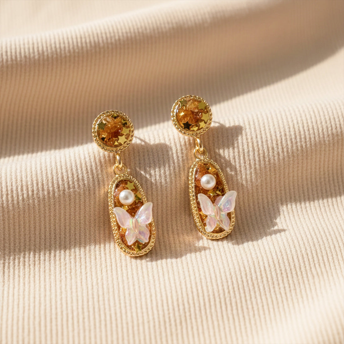 Aurora Butterfly Pearl Earrings