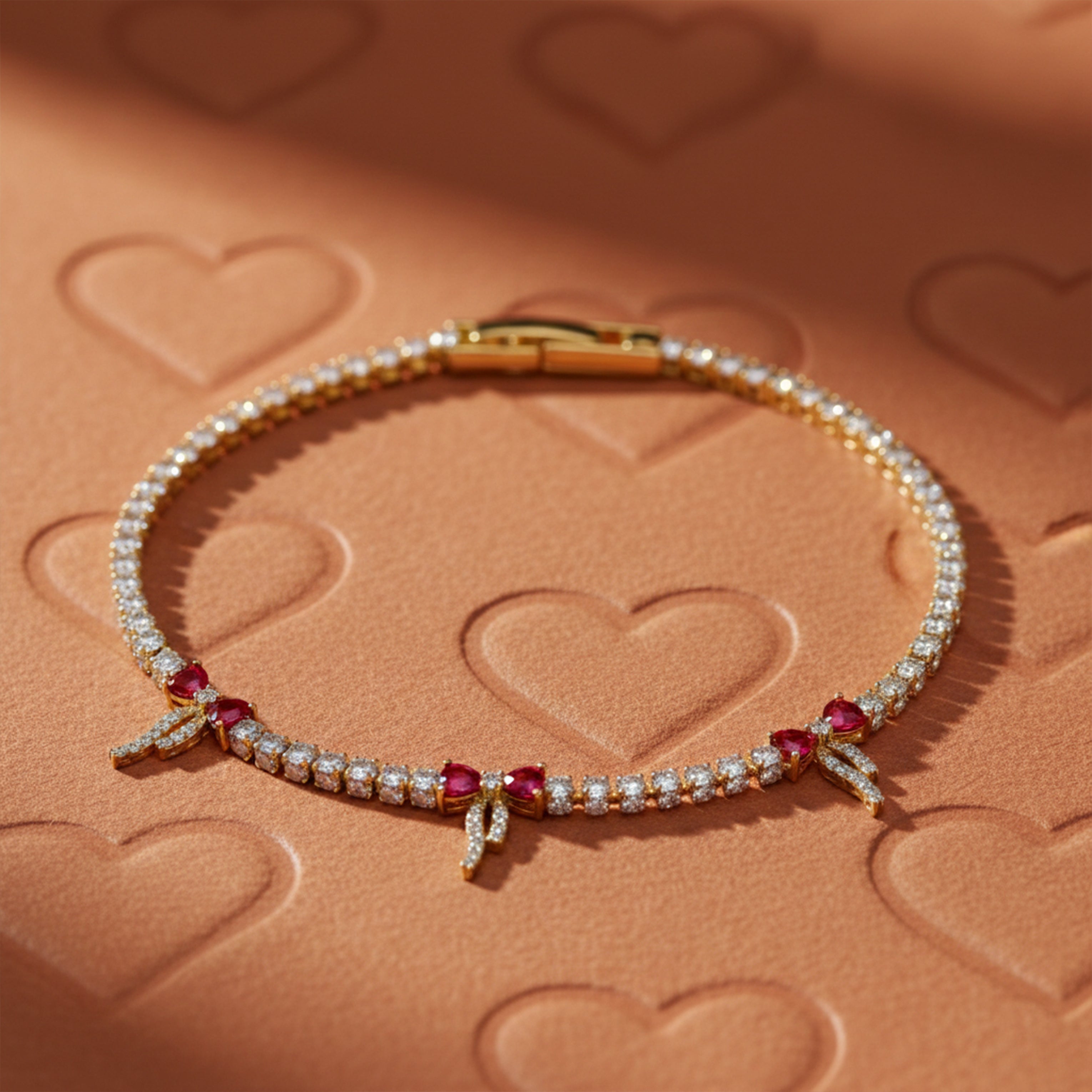 Crimson Luxe Diamond Bracelet