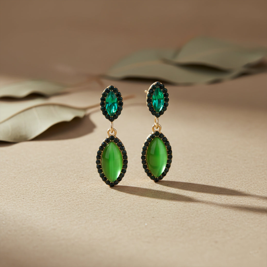 Green Radiance Drop Earrings