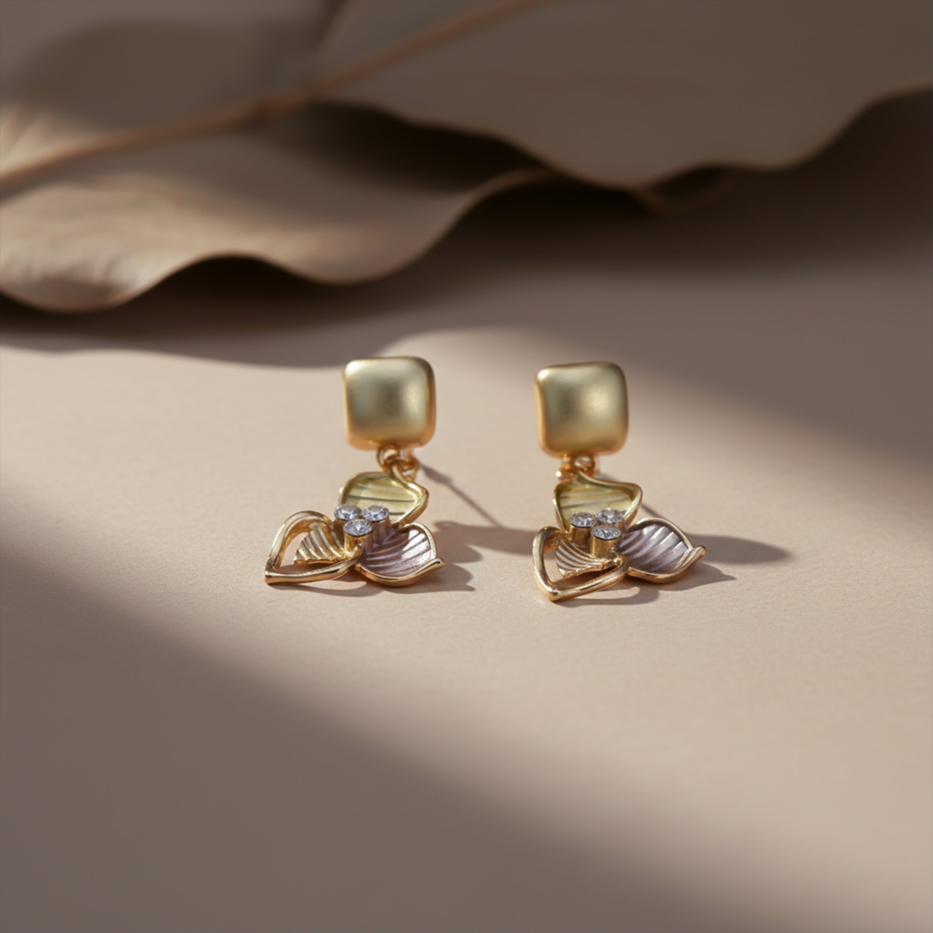 Golden Leaf Designer Earrings