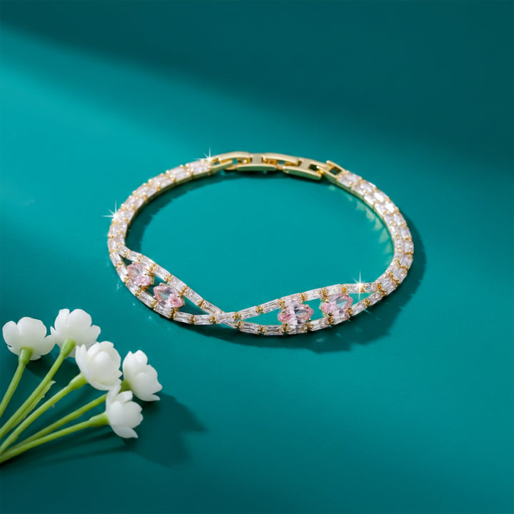 Celeste Pink Sapphire X-Link Diamond Bracelet