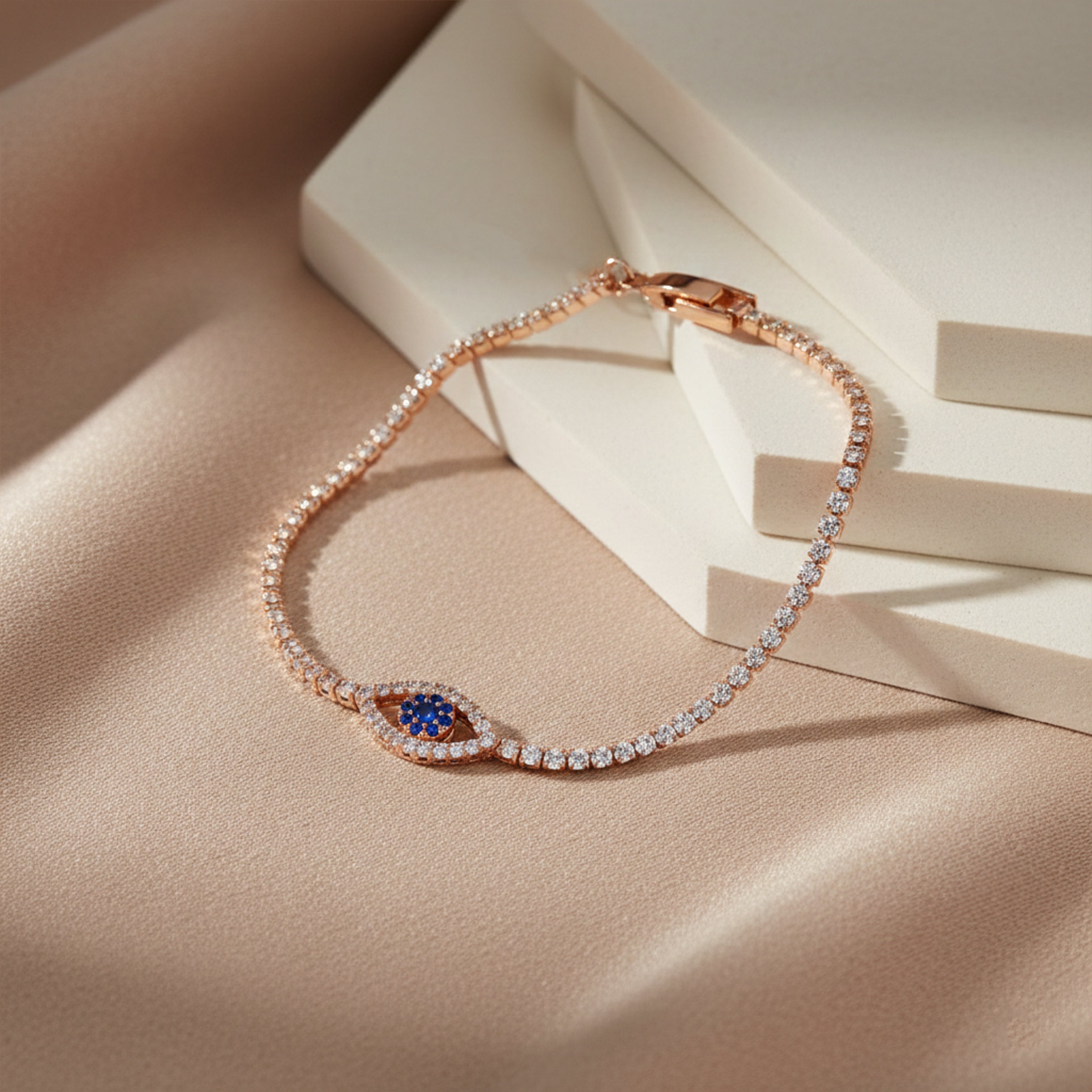 AuraShield Diamond Evil Eye Bracelet