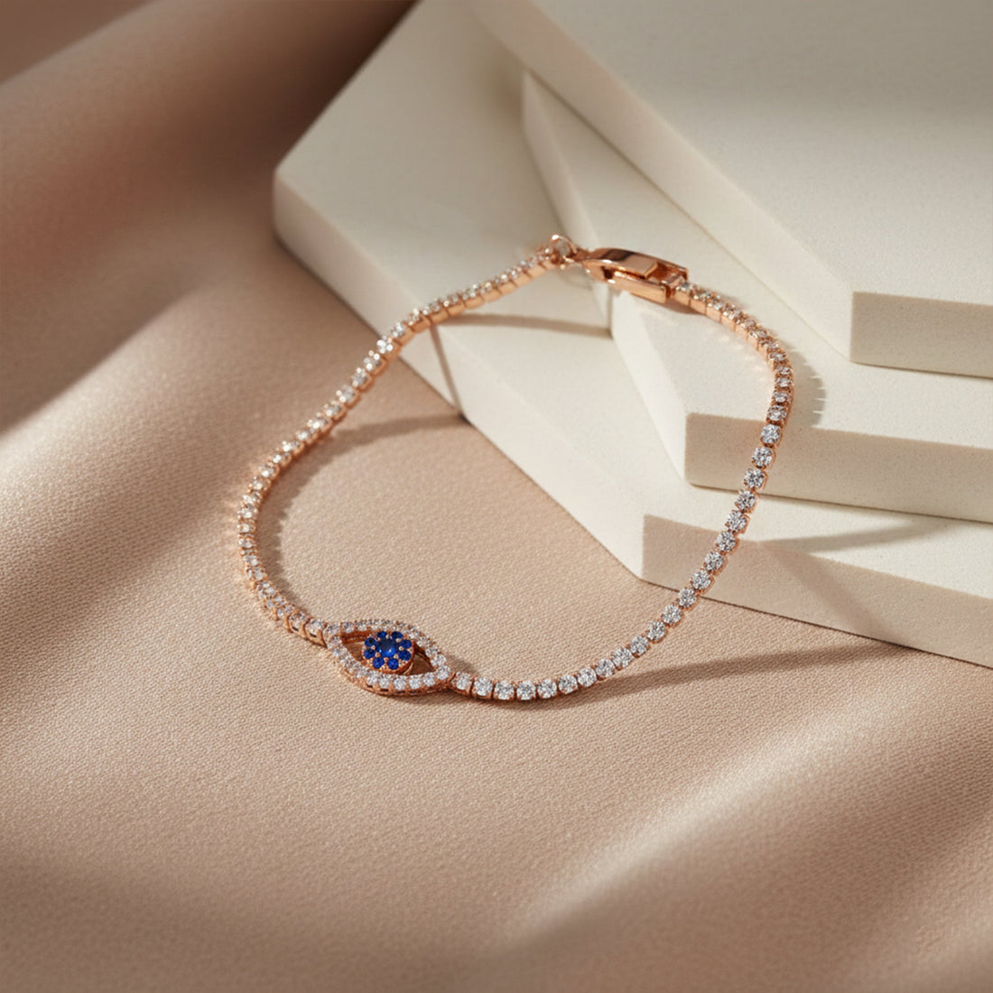 AuraShield Diamond Evil Eye Bracelet