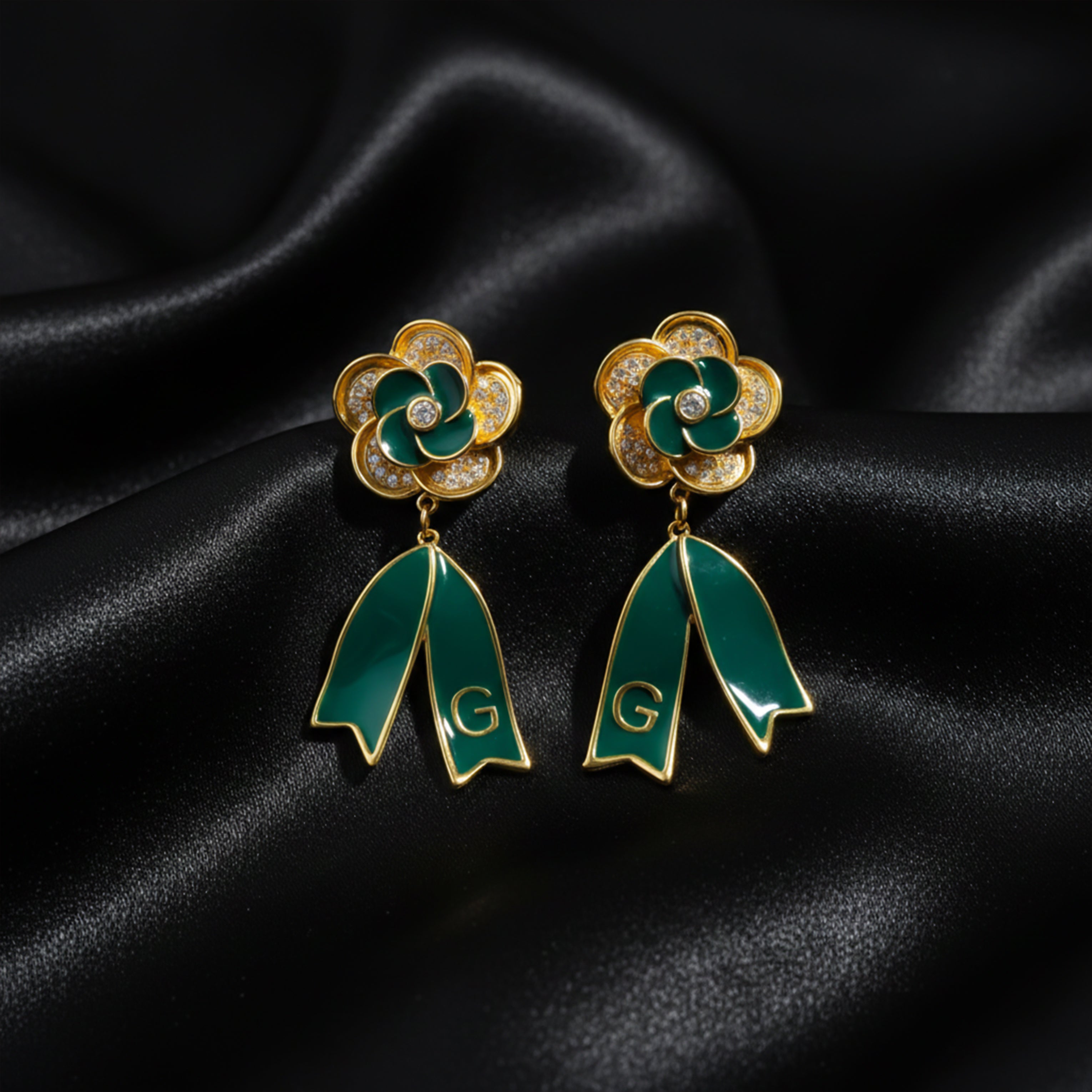 Luxury Bloom Floral Ribbon Earrings