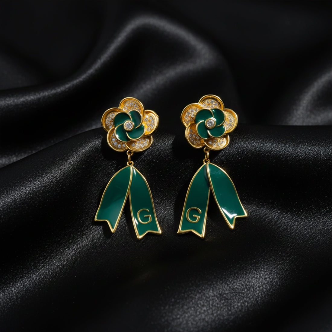 Luxury Bloom Floral Ribbon Earrings