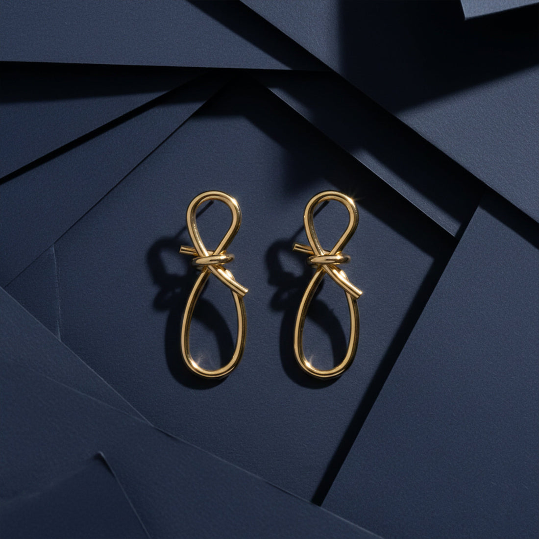 Luxe Knot Loop Drop Earrings