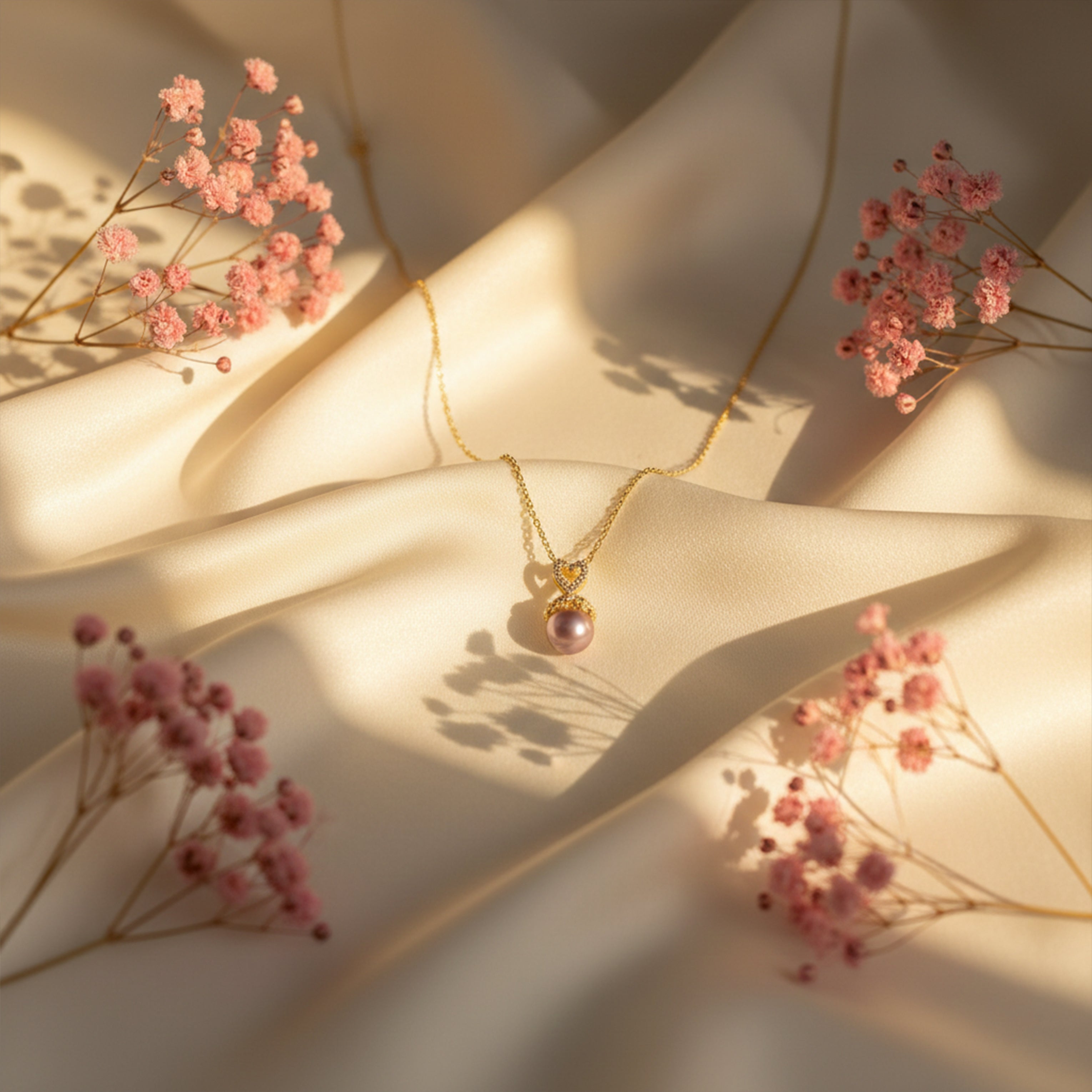 Amore Pearl Heart Necklace