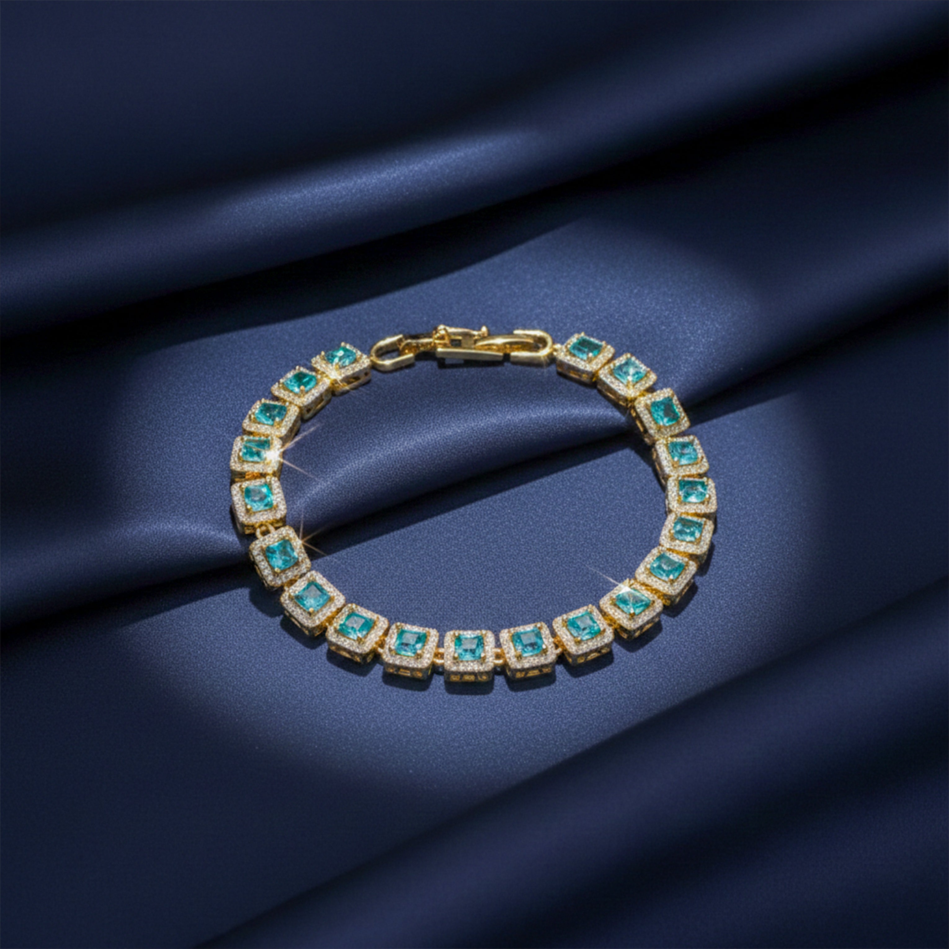 Turquoise Diamond Frame Bracelet