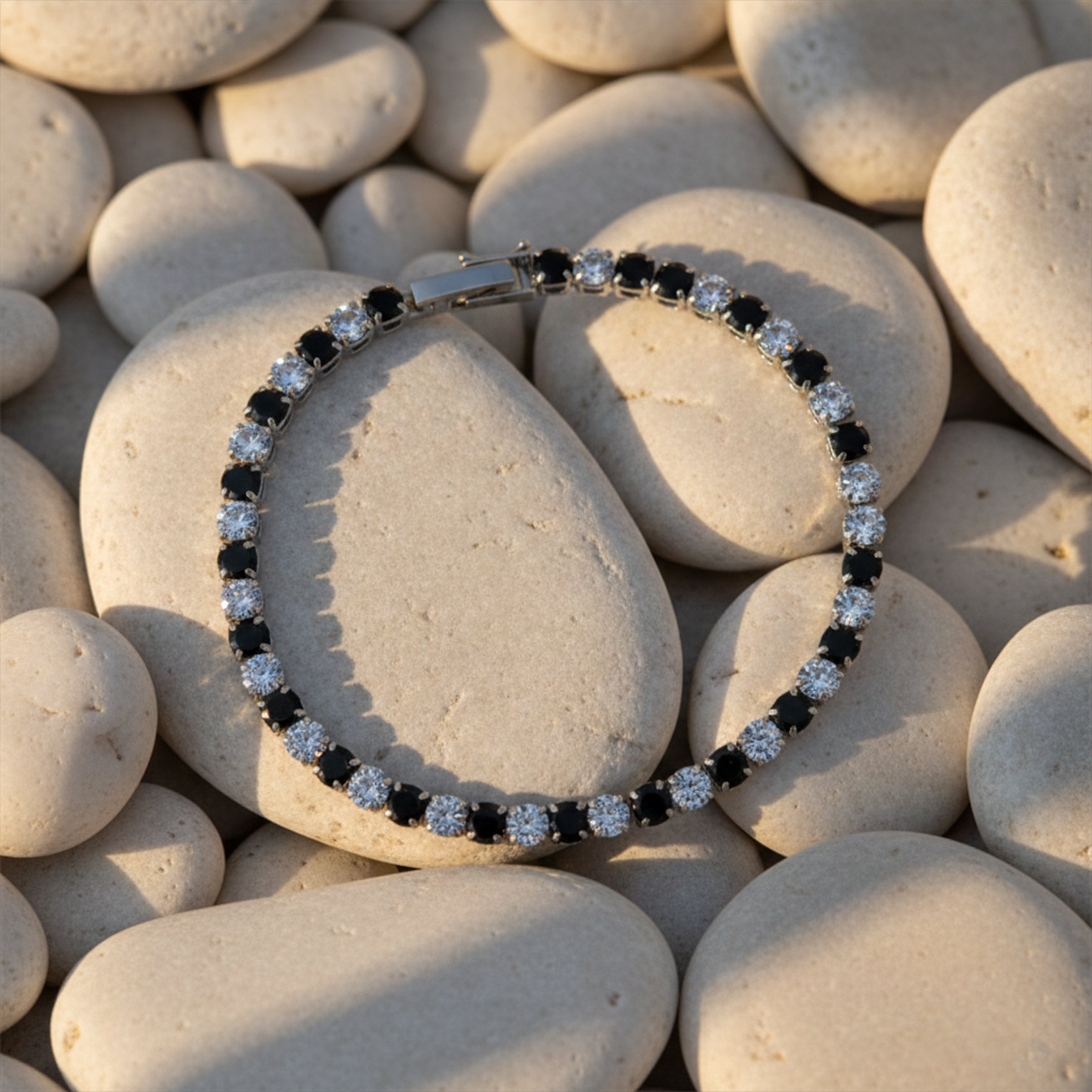 Obsidian Glow Diamond Tennis Bracelet