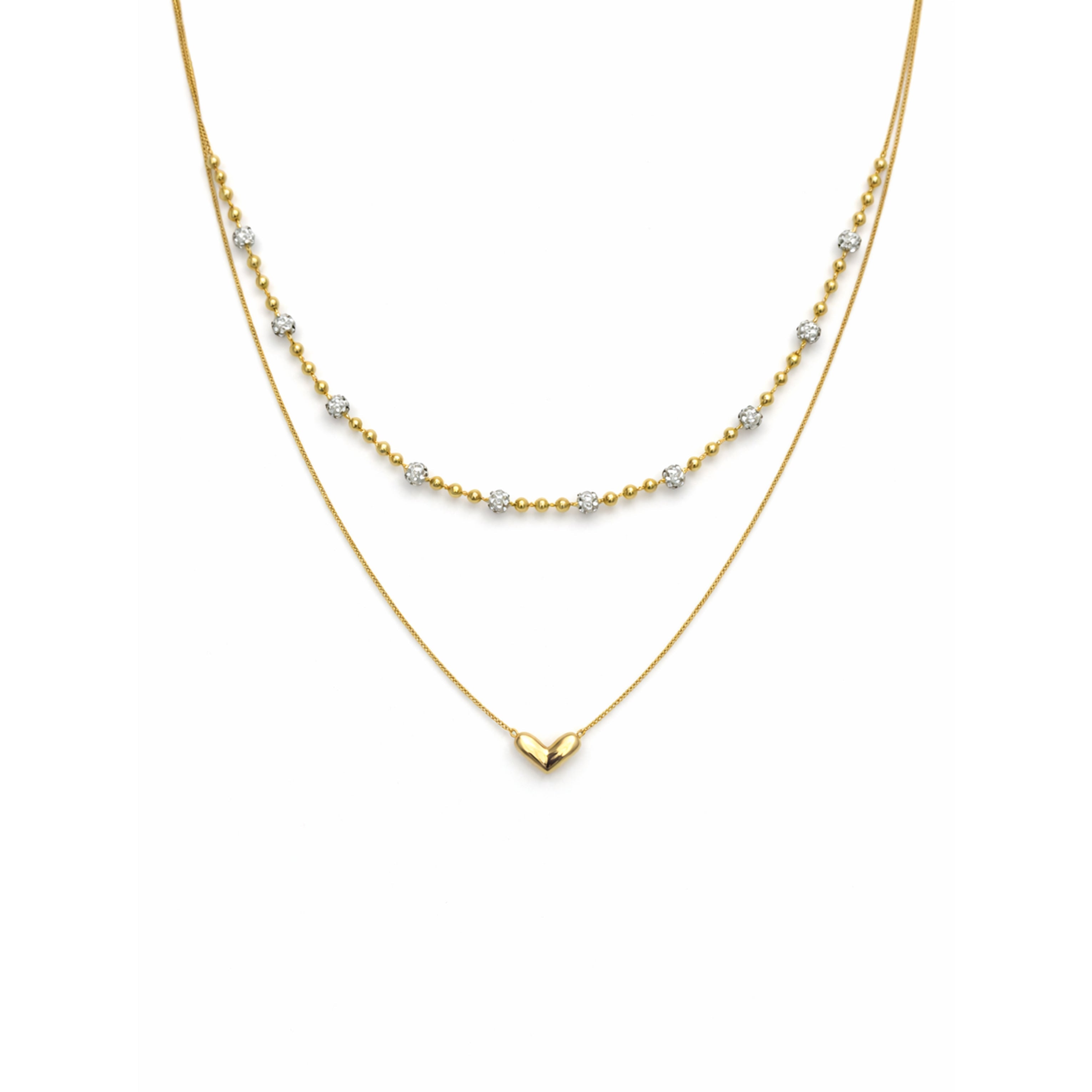 Luxpenny Dual Layer Gold Heart Necklace
