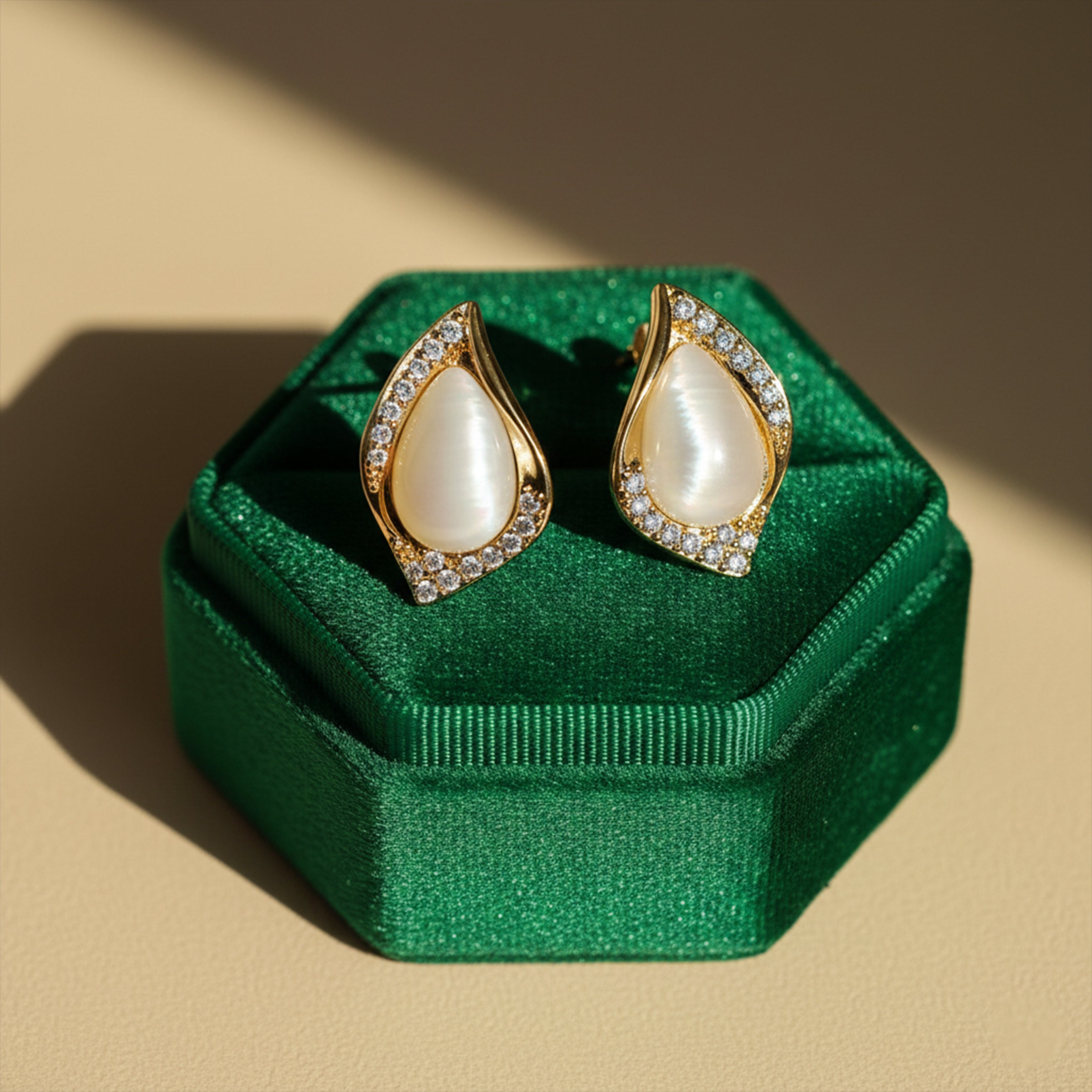 Cat Eye Teardrop Earrings