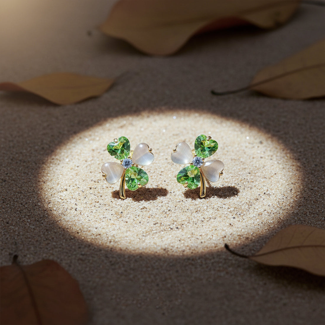 Verdant Elegance Clover Earrings