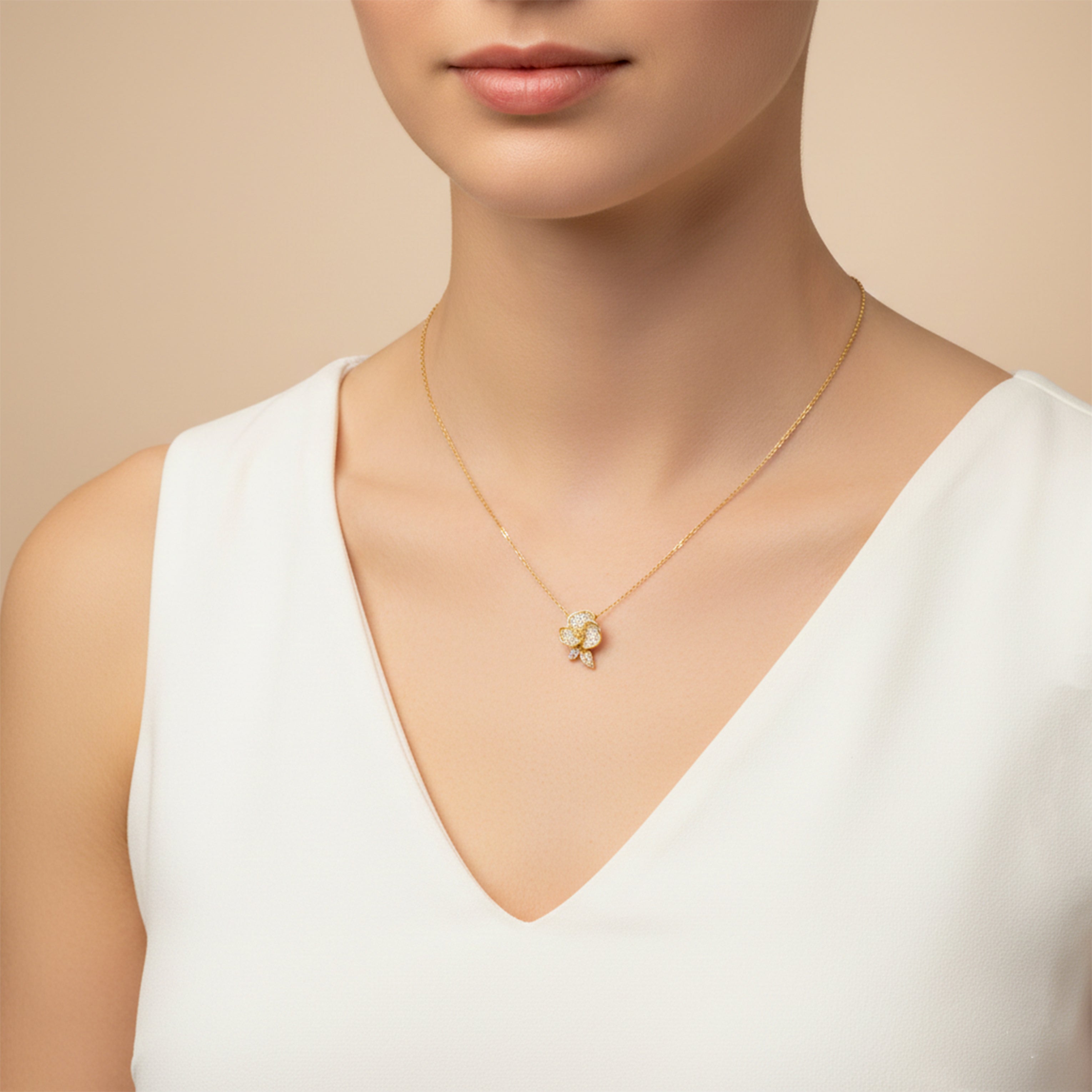 Celeste Bloom Diamond Pendant Necklace