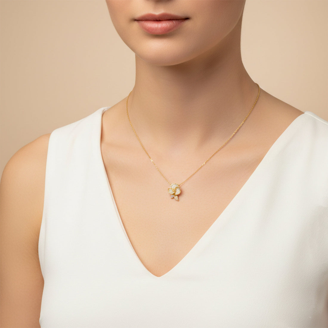 Celeste Bloom Diamond Pendant Necklace
