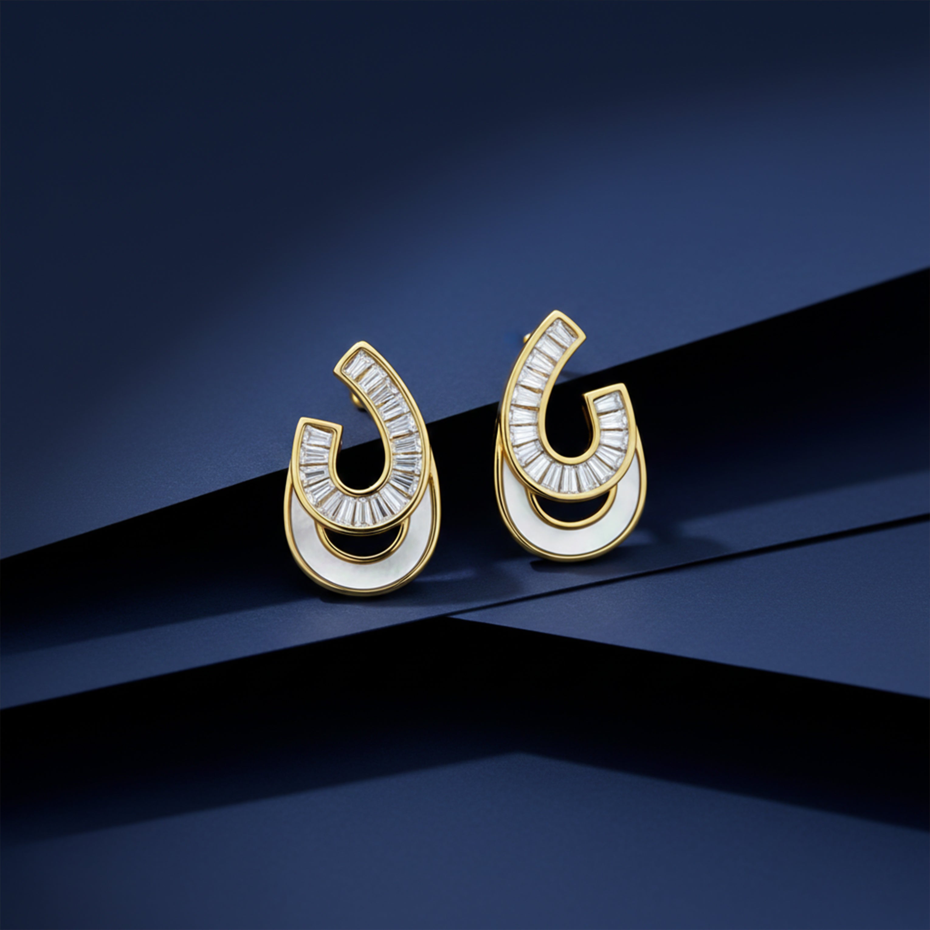 Zircon Arc Statement Earrings