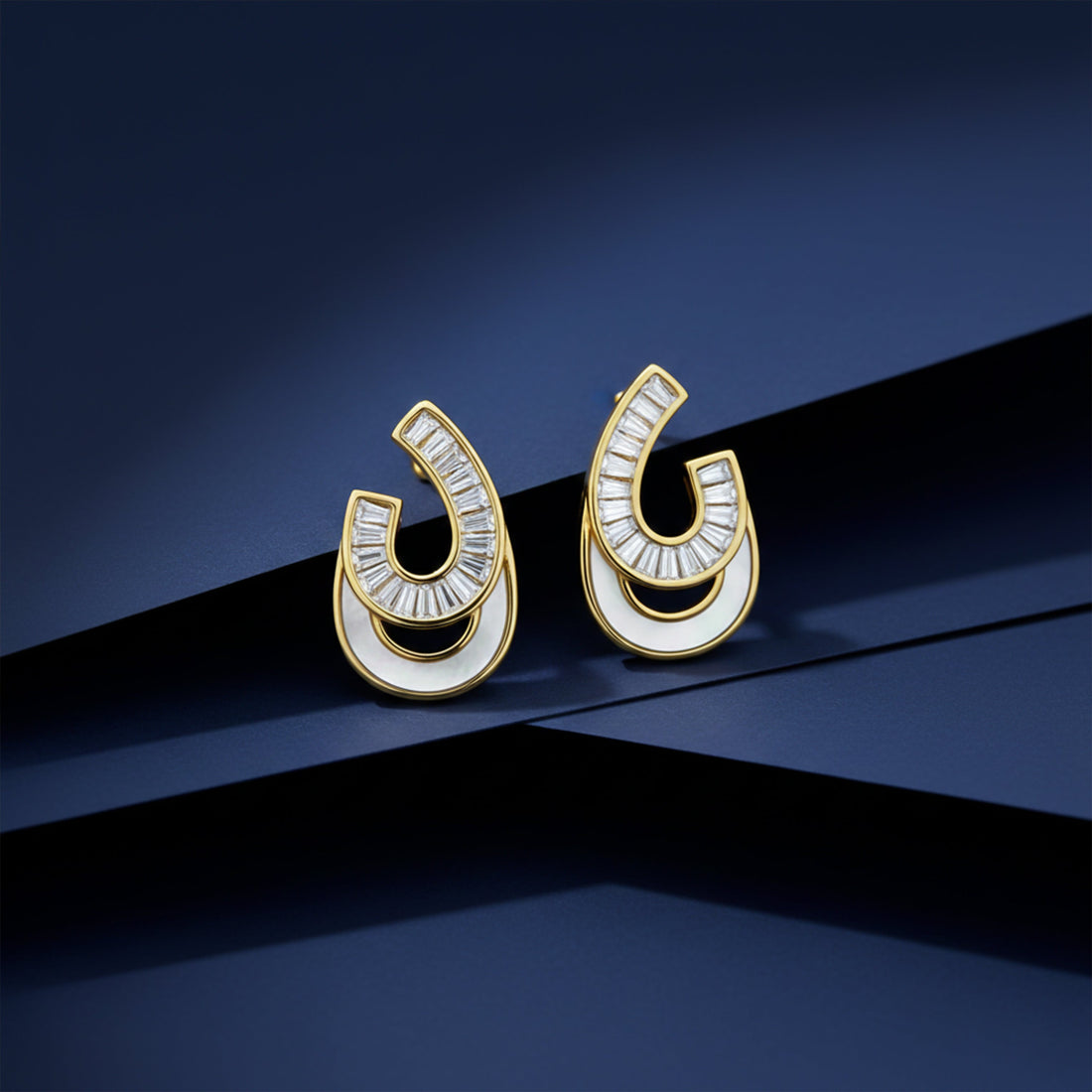 Zircon Arc Statement Earrings
