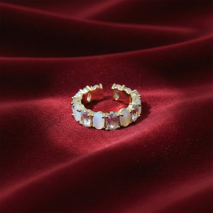 Opaline Luxe Zircon Adjustable Ring
