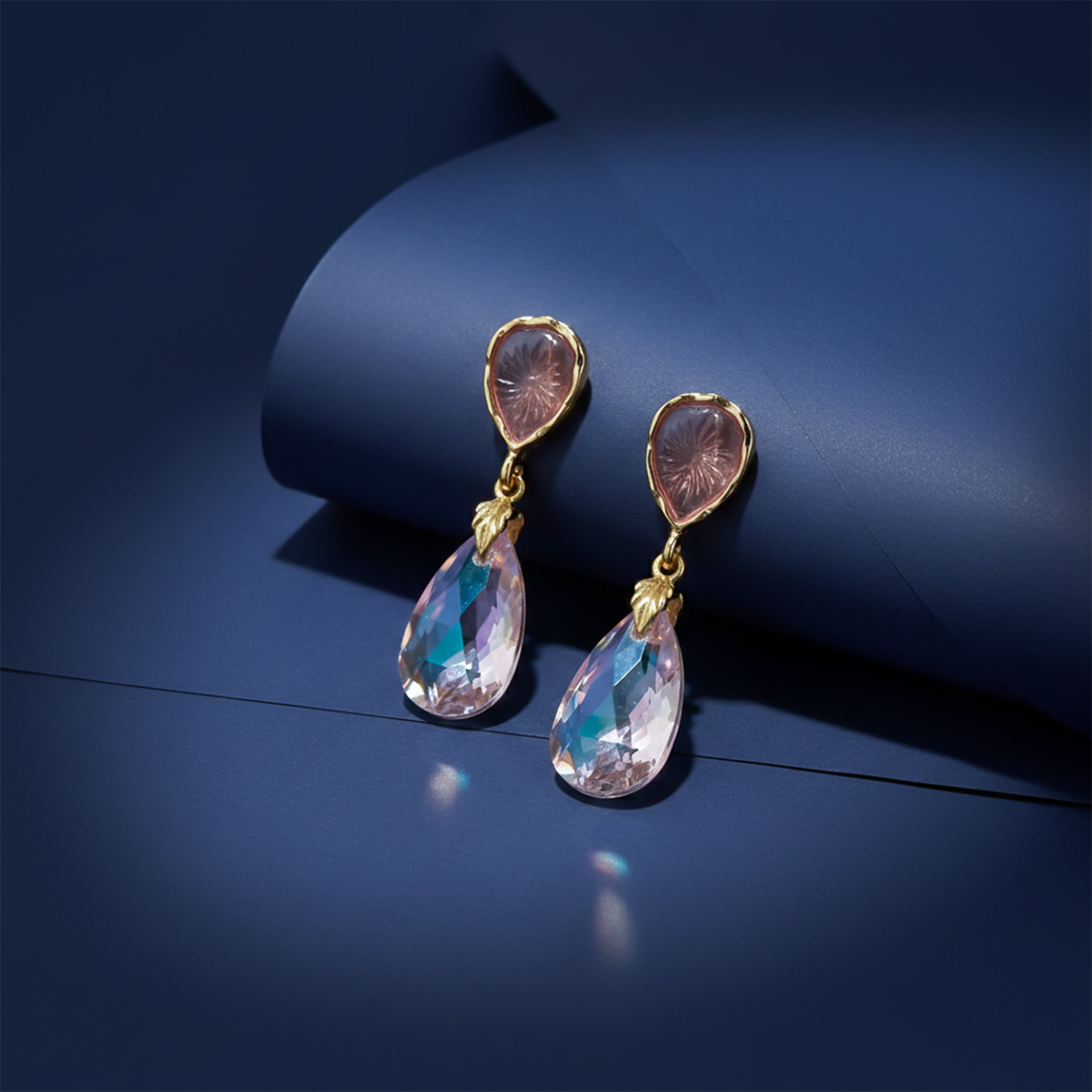 Pink Teardrop Elegance Earrings