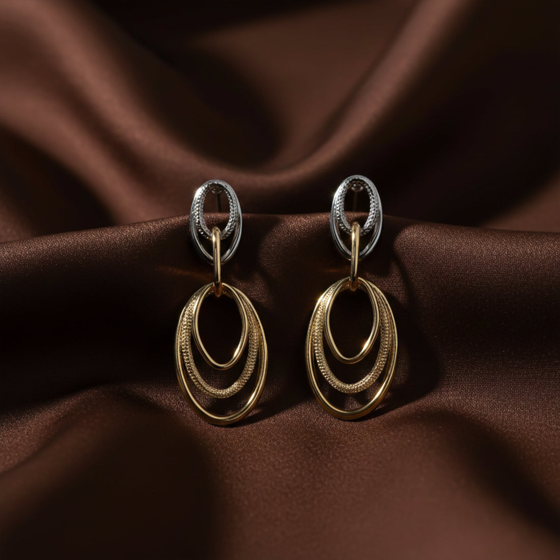 Aurora Luxe Double Oval Drop Earrings
