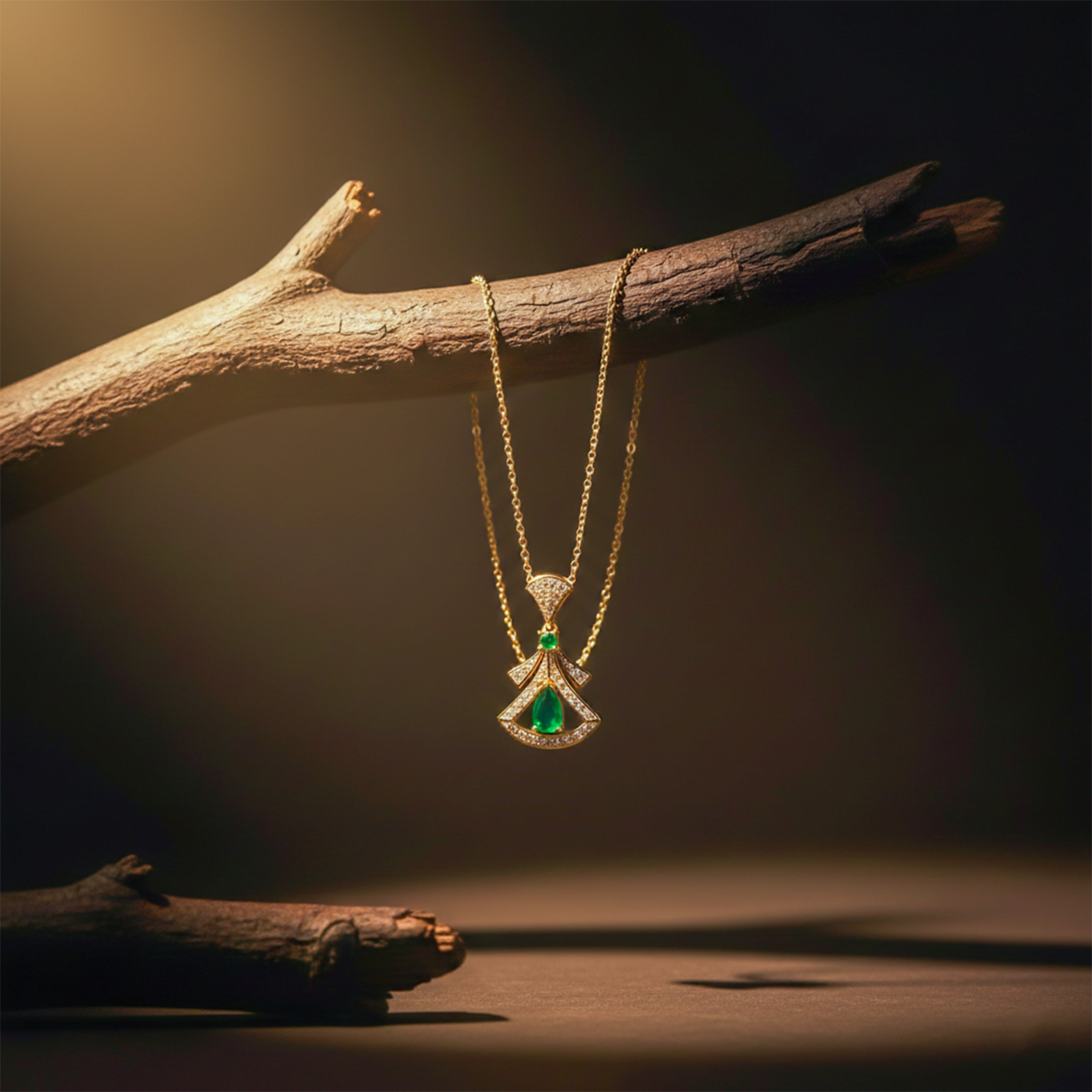 Royal Emerald Drop Necklace