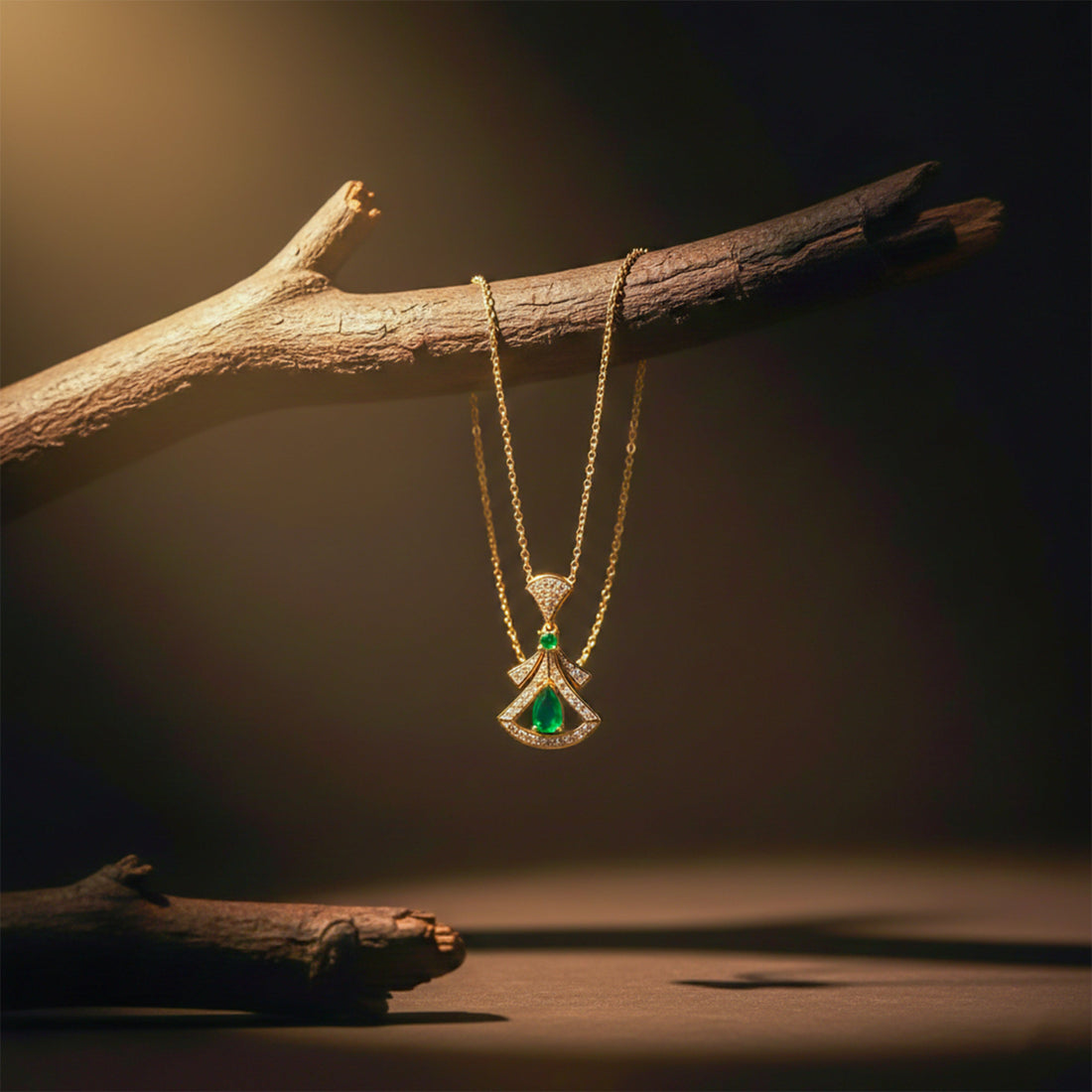 Royal Emerald Drop Necklace