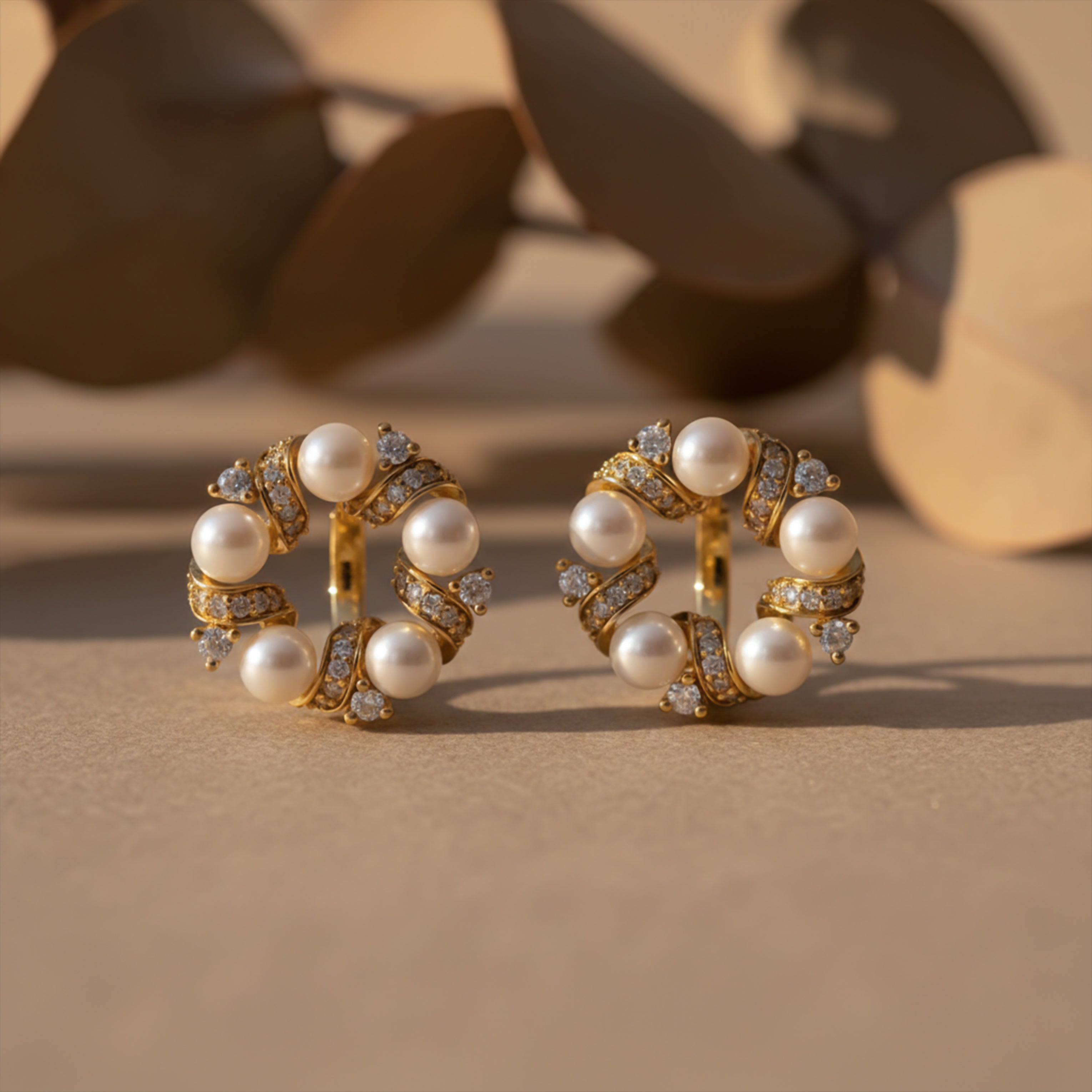 Pearl Luxe Circle Earrings