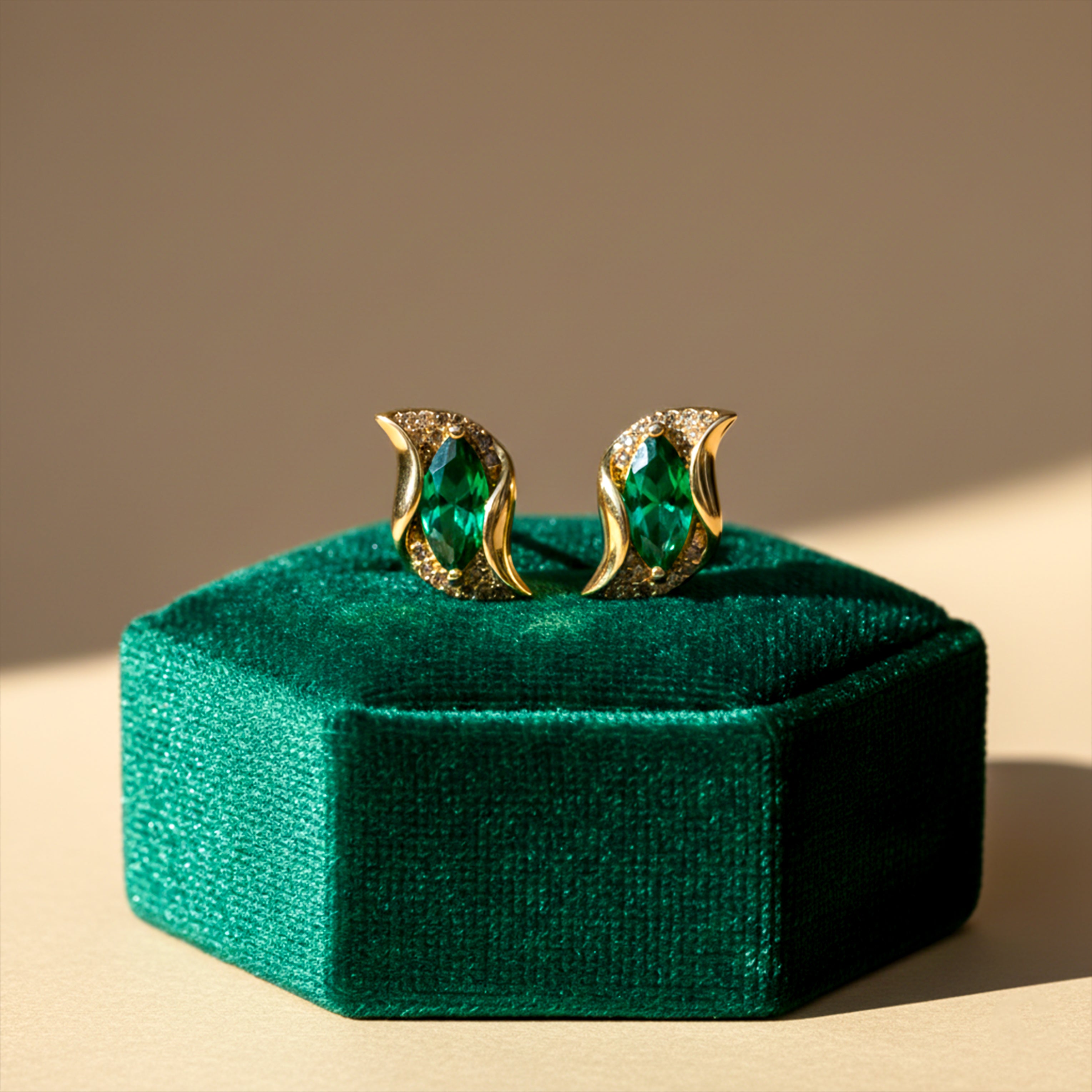 Velvet Green Luxe Curve Earrings