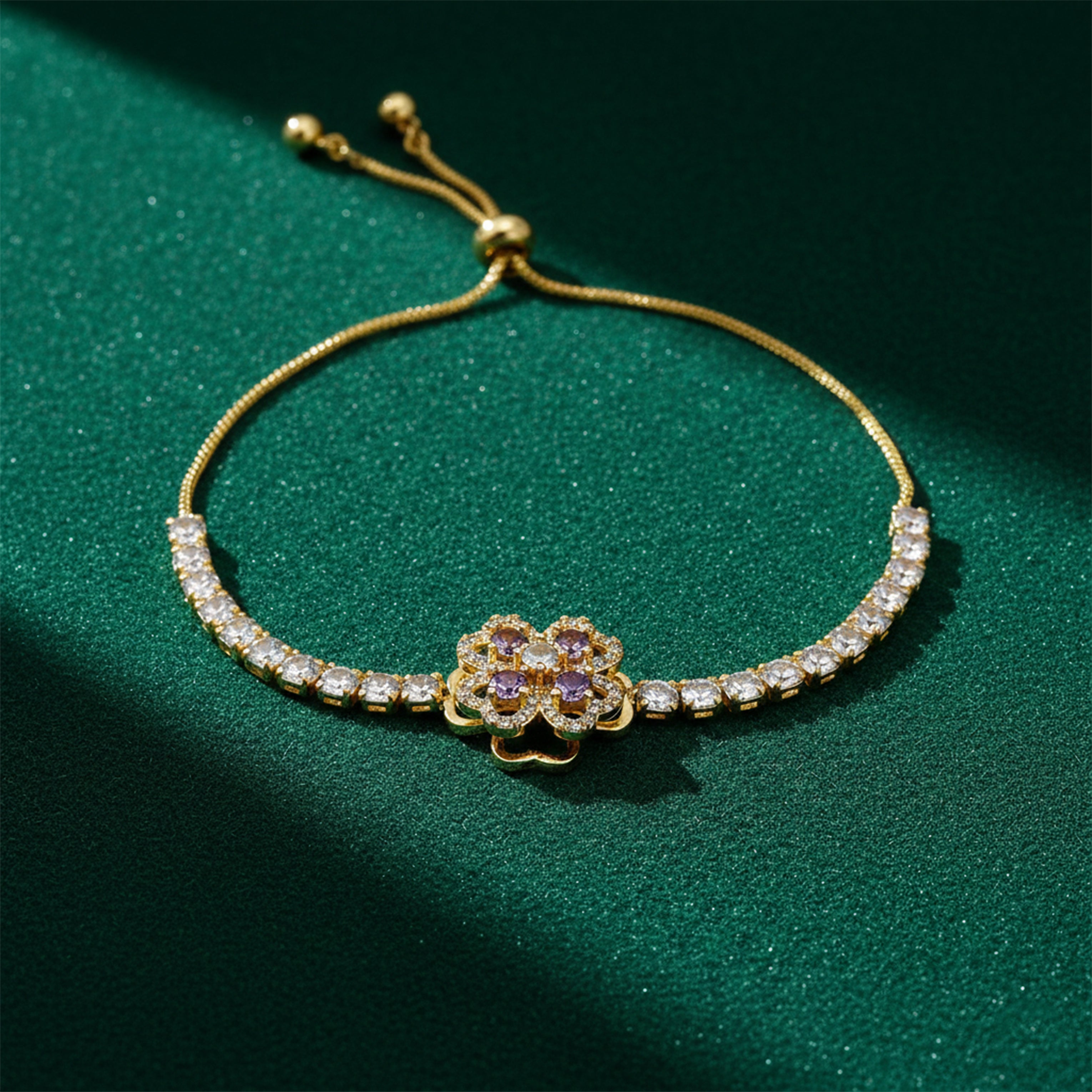 Violet Blossom Diamond Bracelet