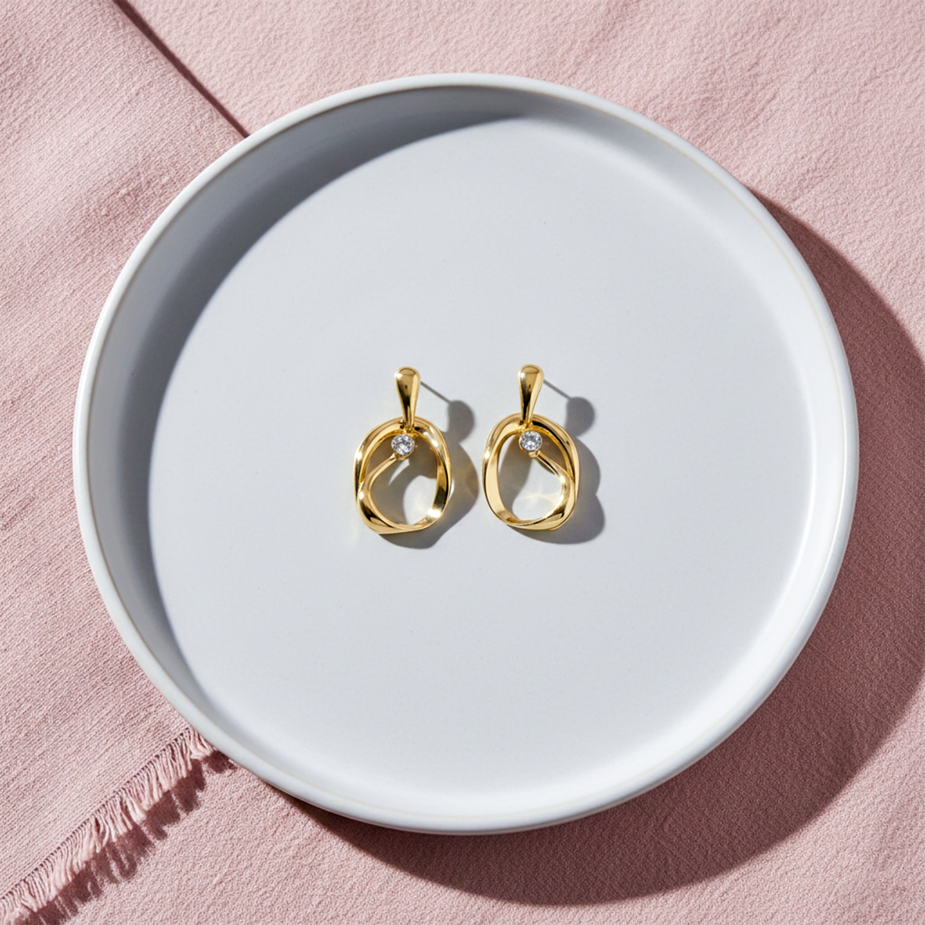 Orbit Diamond Gold Earrings